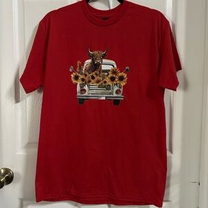 NWOT Highland Cow Sunflowers Truck Shirt Size Medium